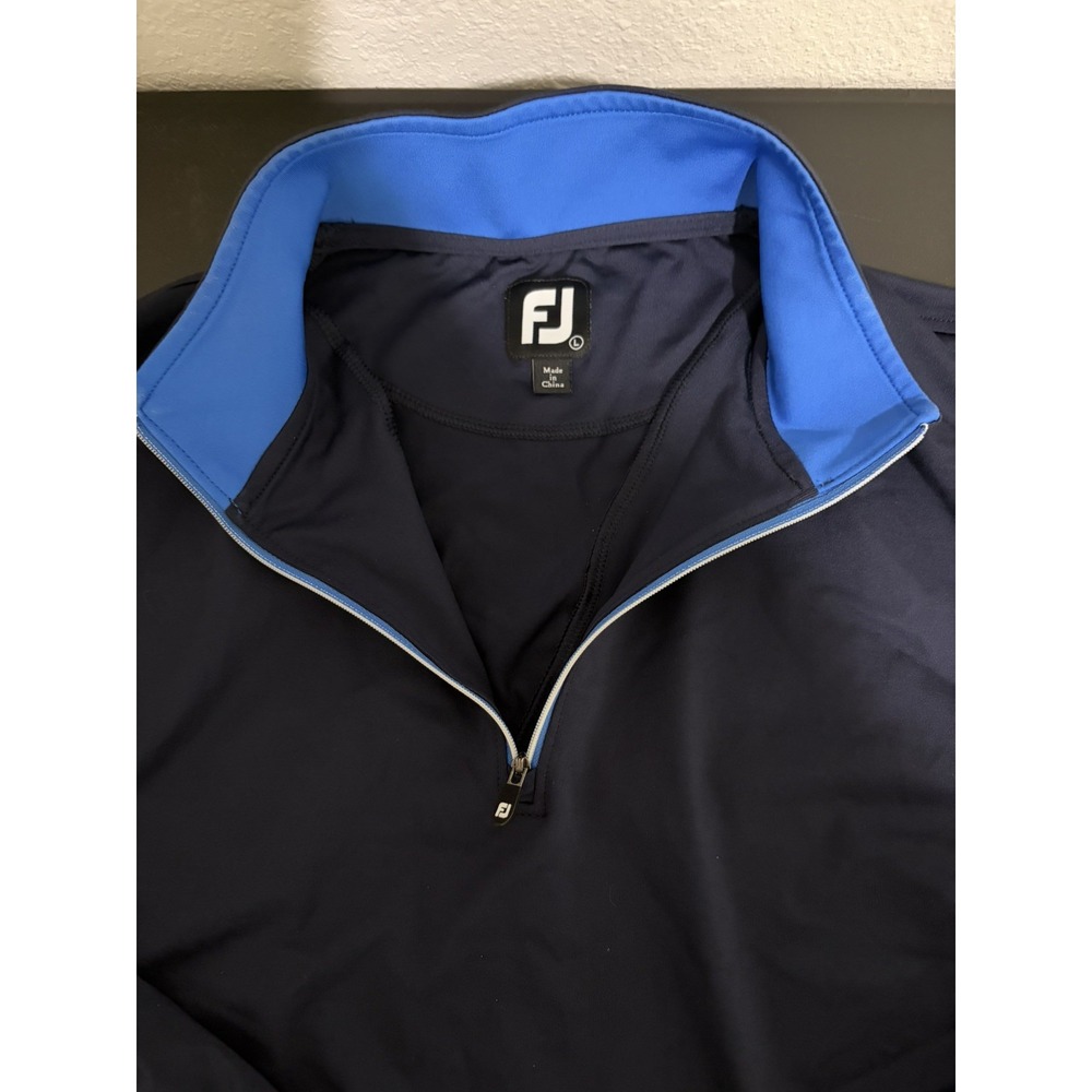 FootJoy Golf Vest Mens L Navy Blue 1/4 Zip Performance Country Club Excellent